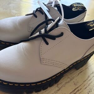 Dr. Martens White Leather Audrick Platform Shoes size 8